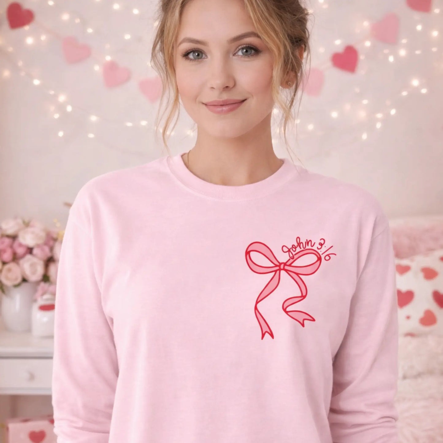 You Are So Loved John 3:16 Long Sleeve Shirt – Faith Valentine Graphic Tee Twice the Charm Boutique