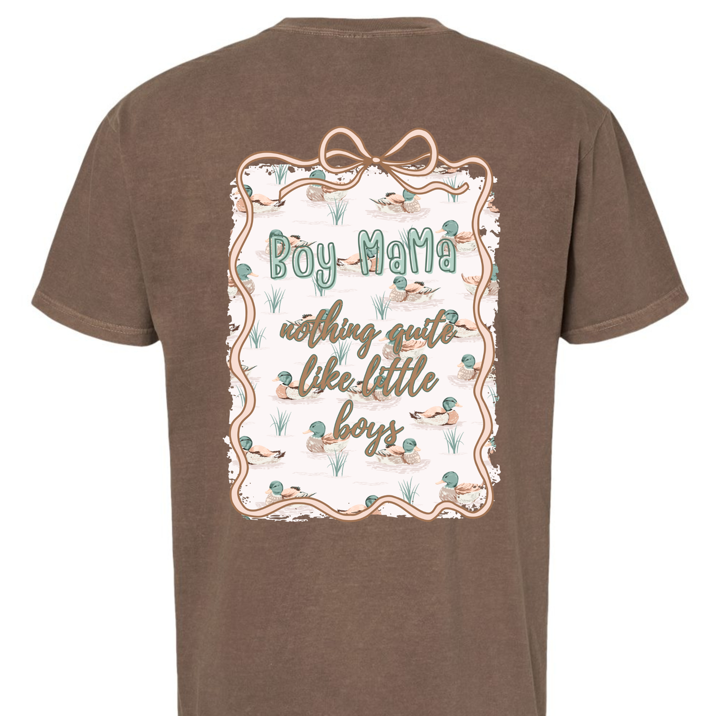 Boy Mama Duck Graphic Tee | Comfort Colors Espresso Mom Shirt Twice the Charm Boutique