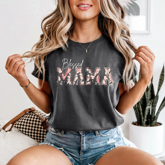Blessed Mama Floral Tee My Store