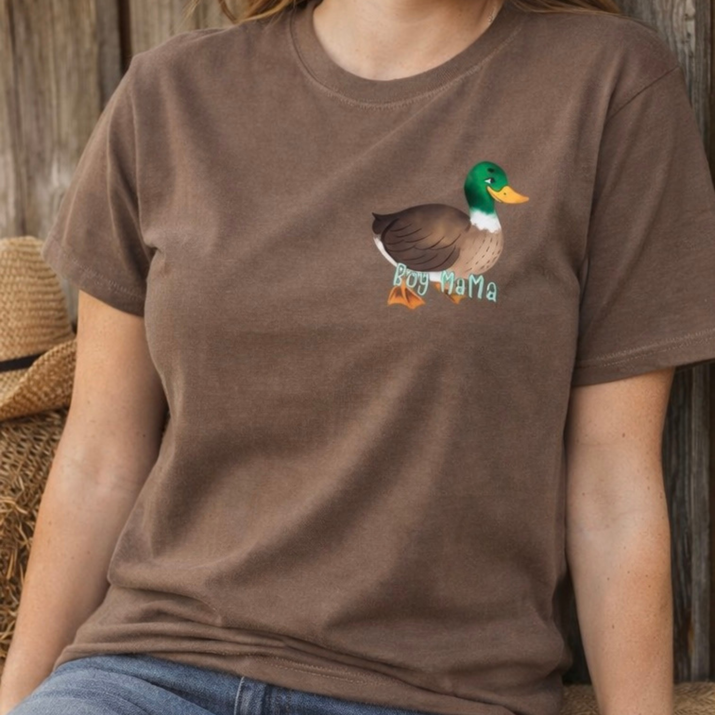 Boy Mama Duck Graphic Tee | Comfort Colors Espresso Mom Shirt Twice the Charm Boutique