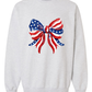 Patriotic Bow Sweatshirt | Gildan Ash Crewneck Twice the Charm Boutique