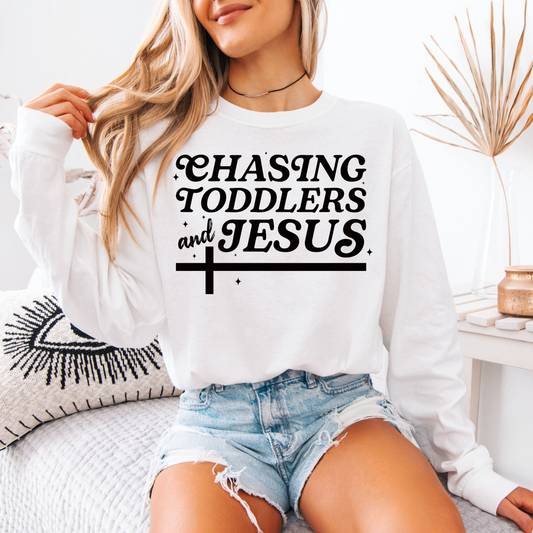 Chasing Toddlers and Jesus Tee