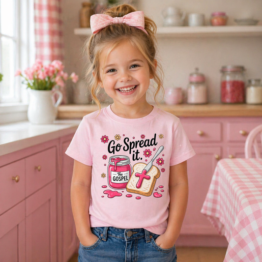 Go Spread It Gospel Kids Shirt – Christian Toddler Tee Twice the Charm Boutique