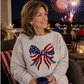 Patriotic Bow Sweatshirt | Gildan Ash Crewneck Twice the Charm Boutique
