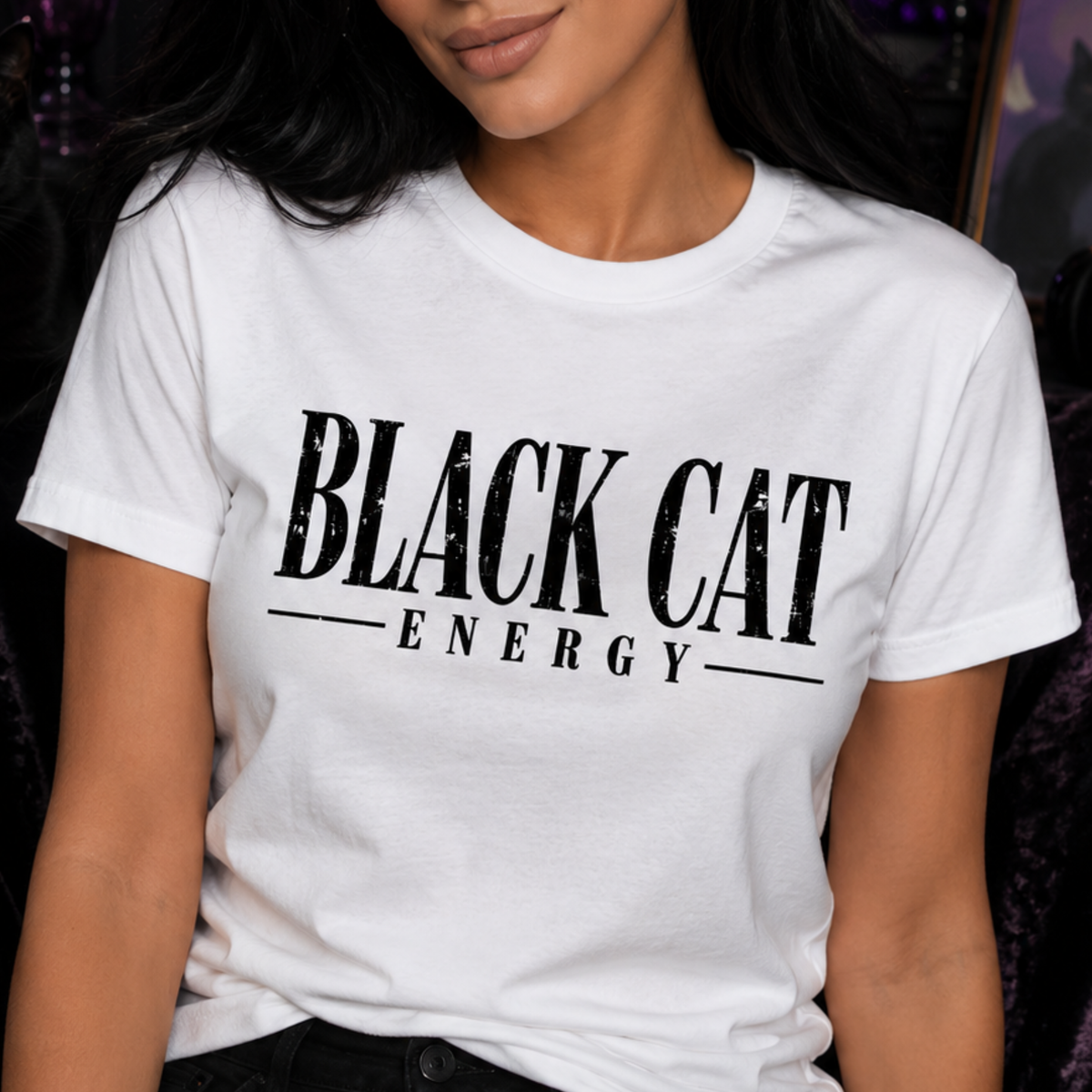 Black Cat Energy Comfort Colors T-Shirt