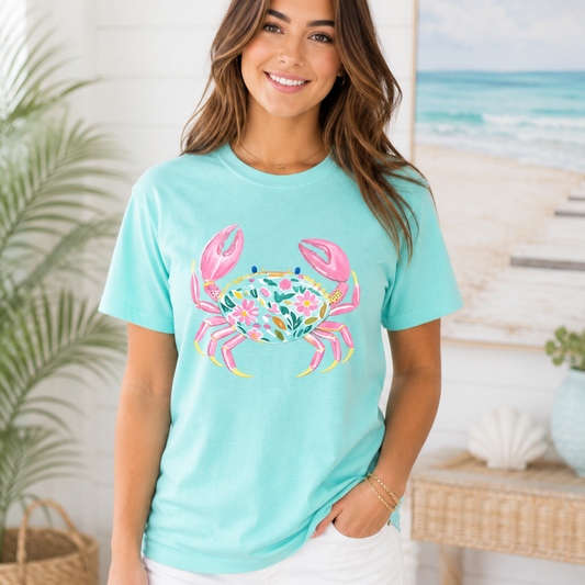 Floral Crab Graphic Tee