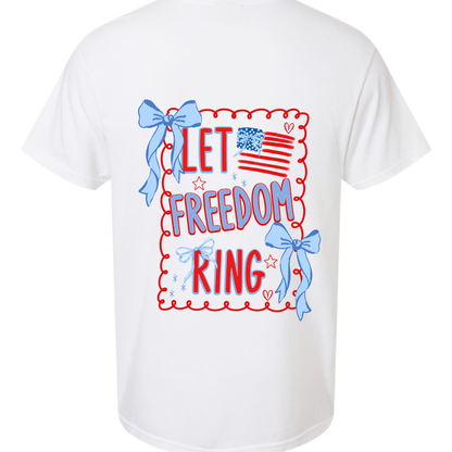 Let Freedom Ring Bow Patriotic Graphic Tee Twice the Charm Boutique