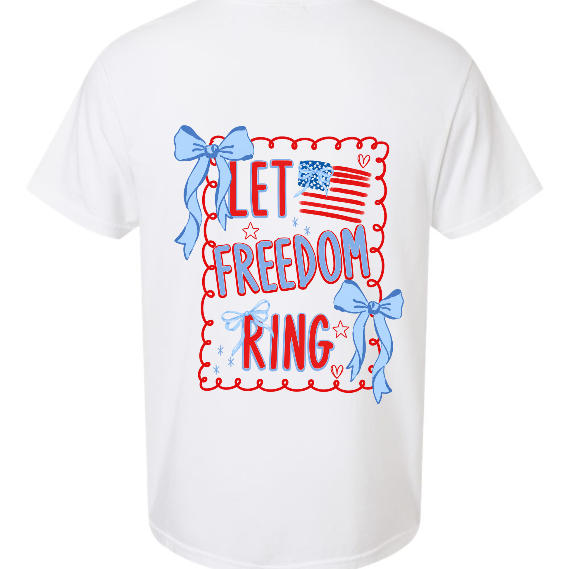 Let Freedom Ring Bow Patriotic Graphic Tee Twice the Charm Boutique