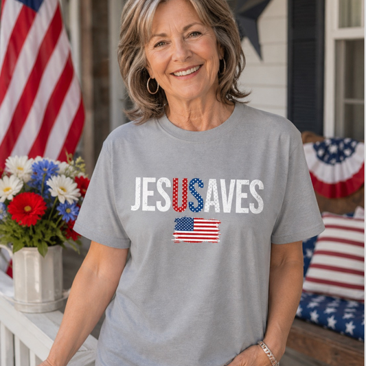 Jesus Saves Patriotic Graphic Tee Twice the Charm Boutique