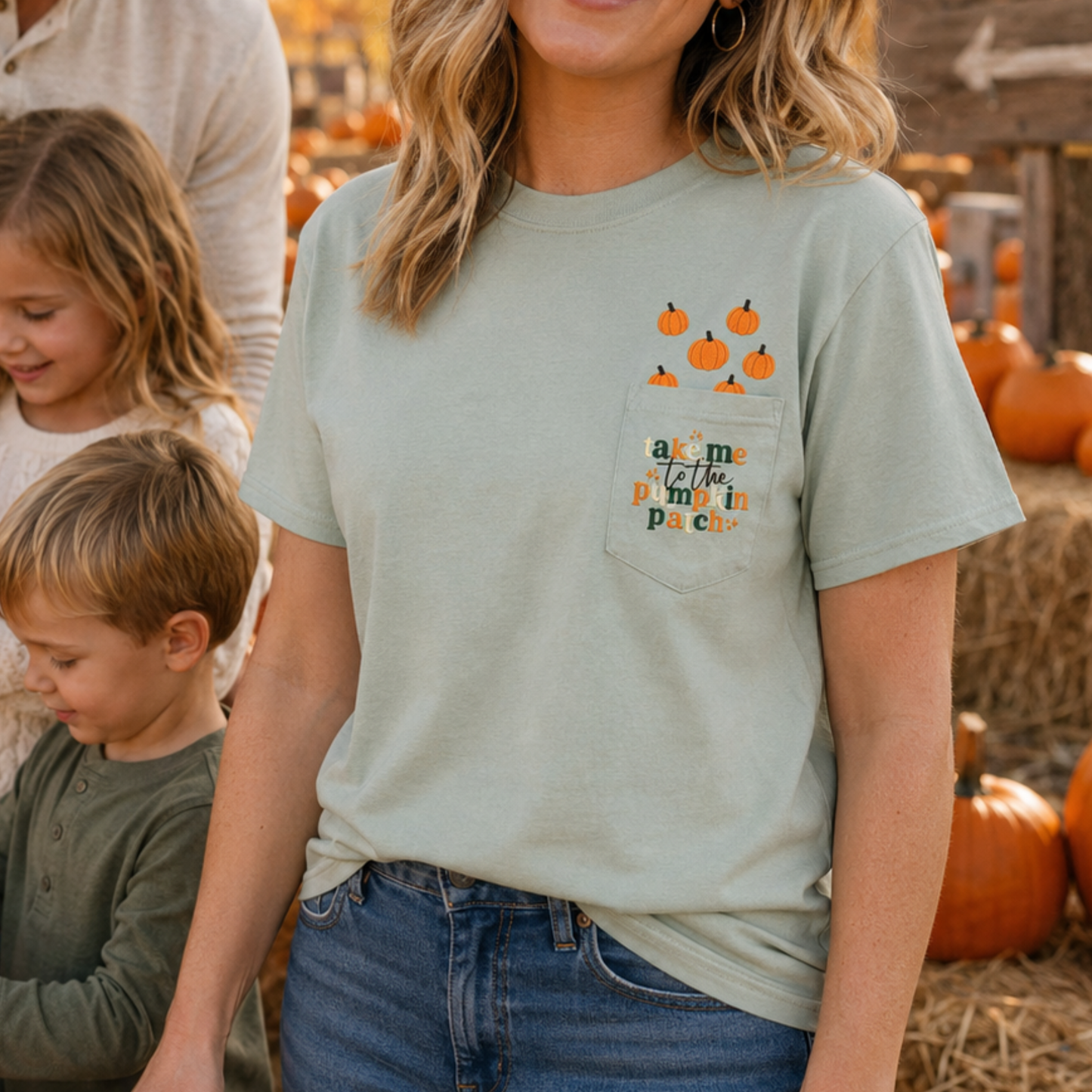 Take Me to the Pumpkin Patch Comfort Colors Pocket Tee
