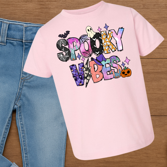 “Spooky Vibes” Kids Halloween Graphic Tee – Cute Toddler & Youth Shirt