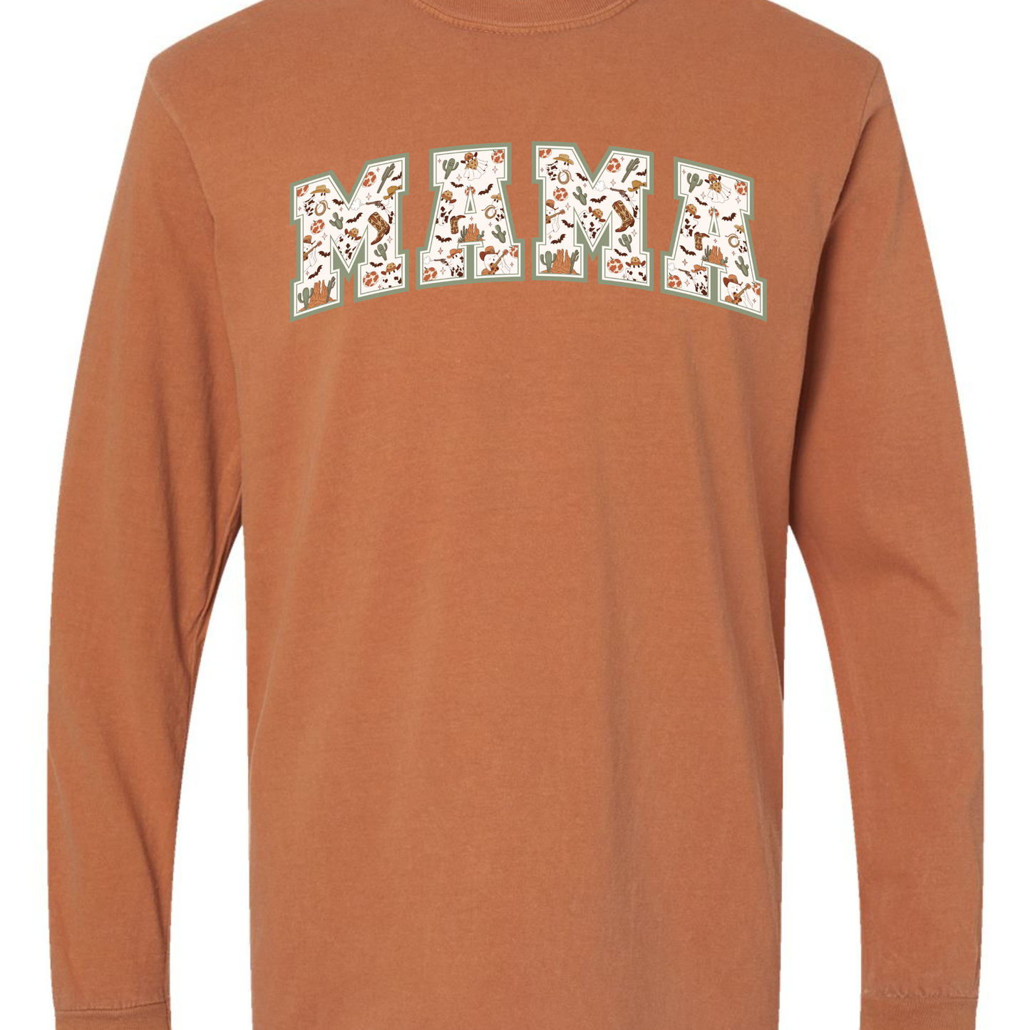 Mama Western Comfort Colors Long Sleeve Tee
