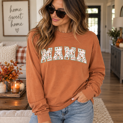 Mama Western Comfort Colors Long Sleeve Tee
