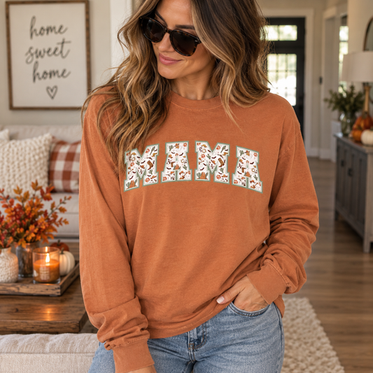 Mama Western Comfort Colors Long Sleeve Tee
