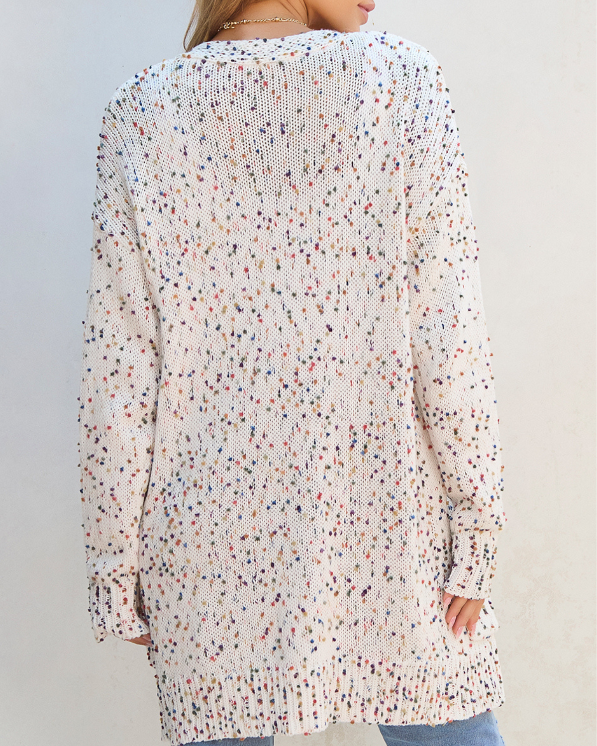 Confetti Dreams Open Front Knit Cardigan