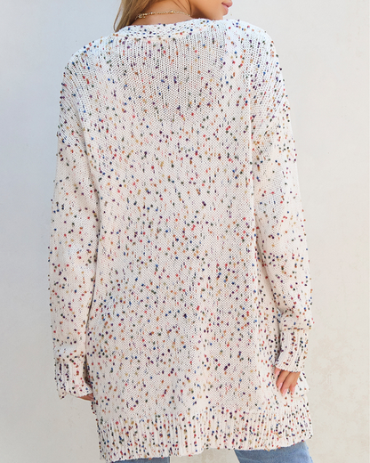 Confetti Dreams Open Front Knit Cardigan