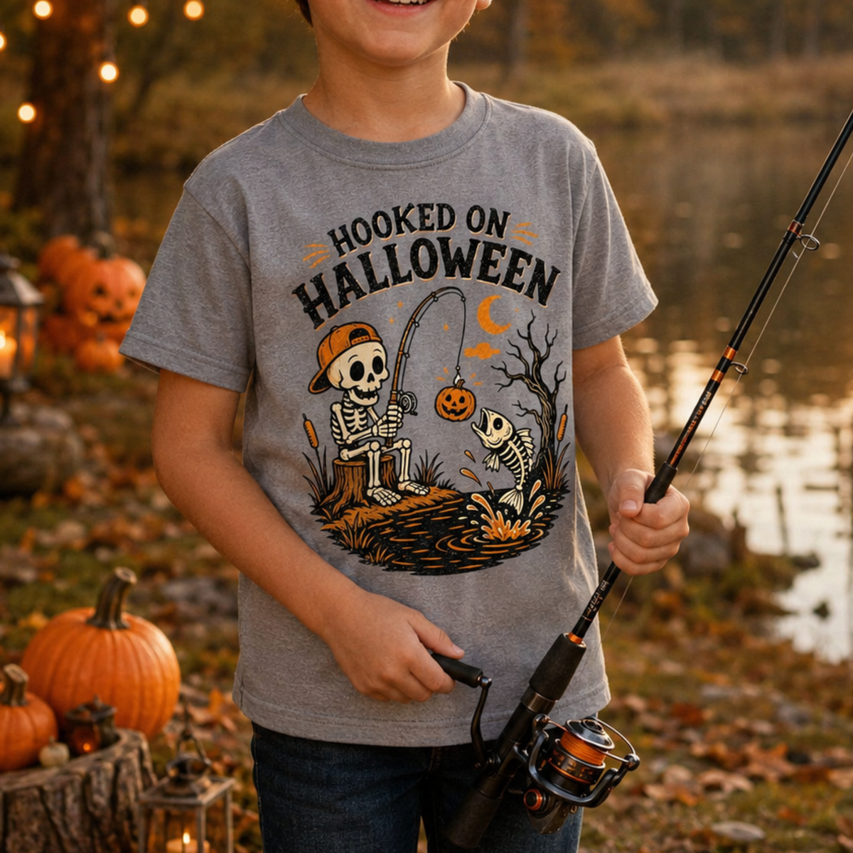 Youth Hooked on Halloween Comfort Colors T-Shirt