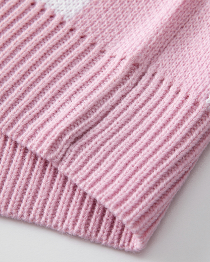 Pretty in Pink Checkered Knit Sweater