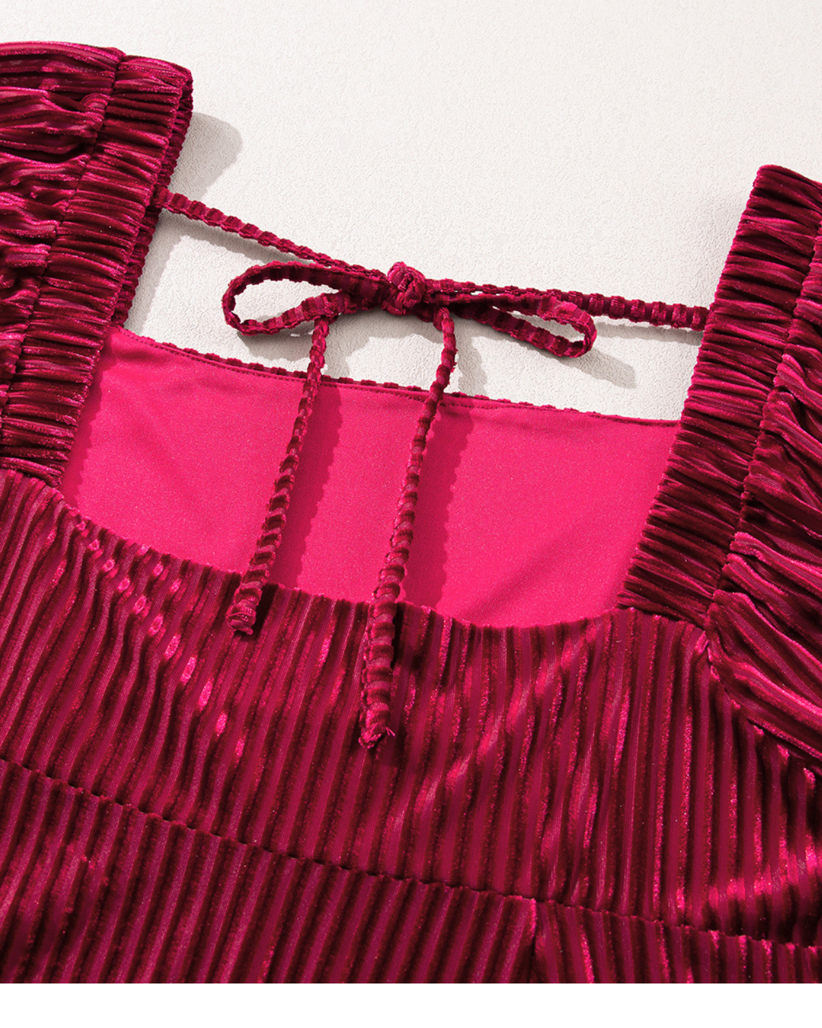 Crimson Charm Velvet Babydoll Dress
