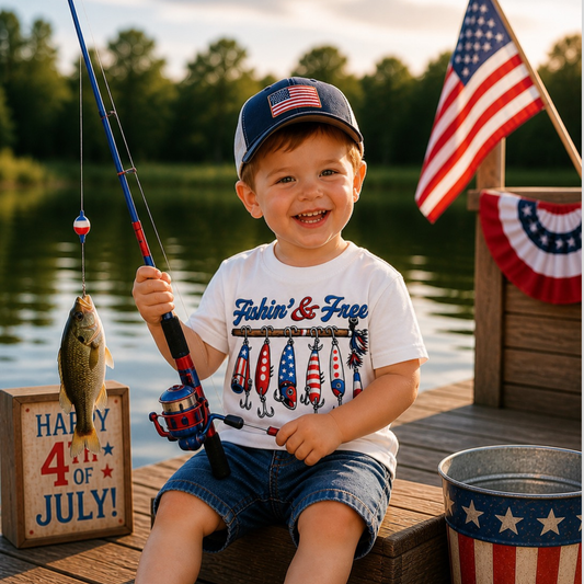 Fishin’ & Free Kids Graphic Tee Twice the Charm Boutique