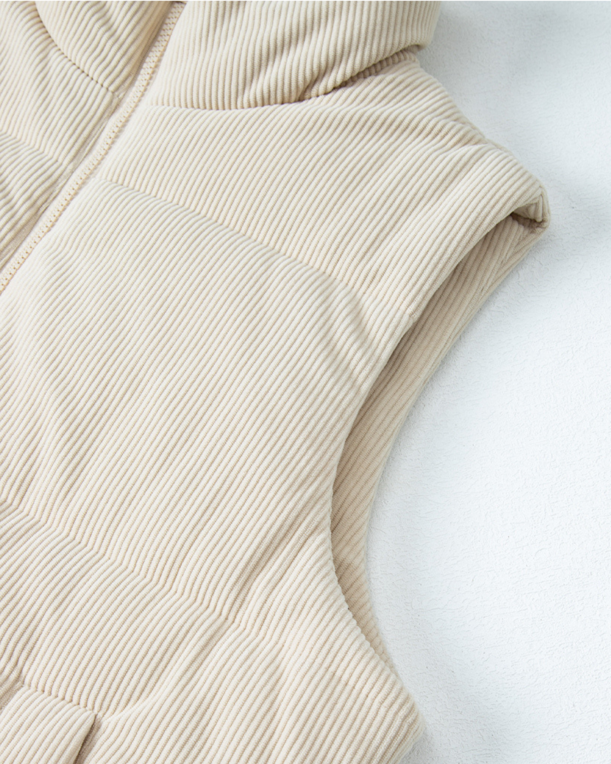Cozy Comfort Corduroy Puffer Vest – Cream
