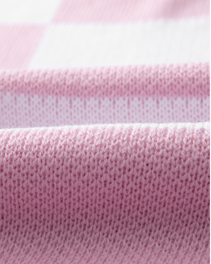 Pretty in Pink Checkered Knit Sweater