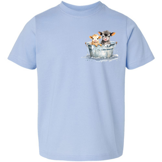 Working at the Cow Wash Kids Tee (Back Design)