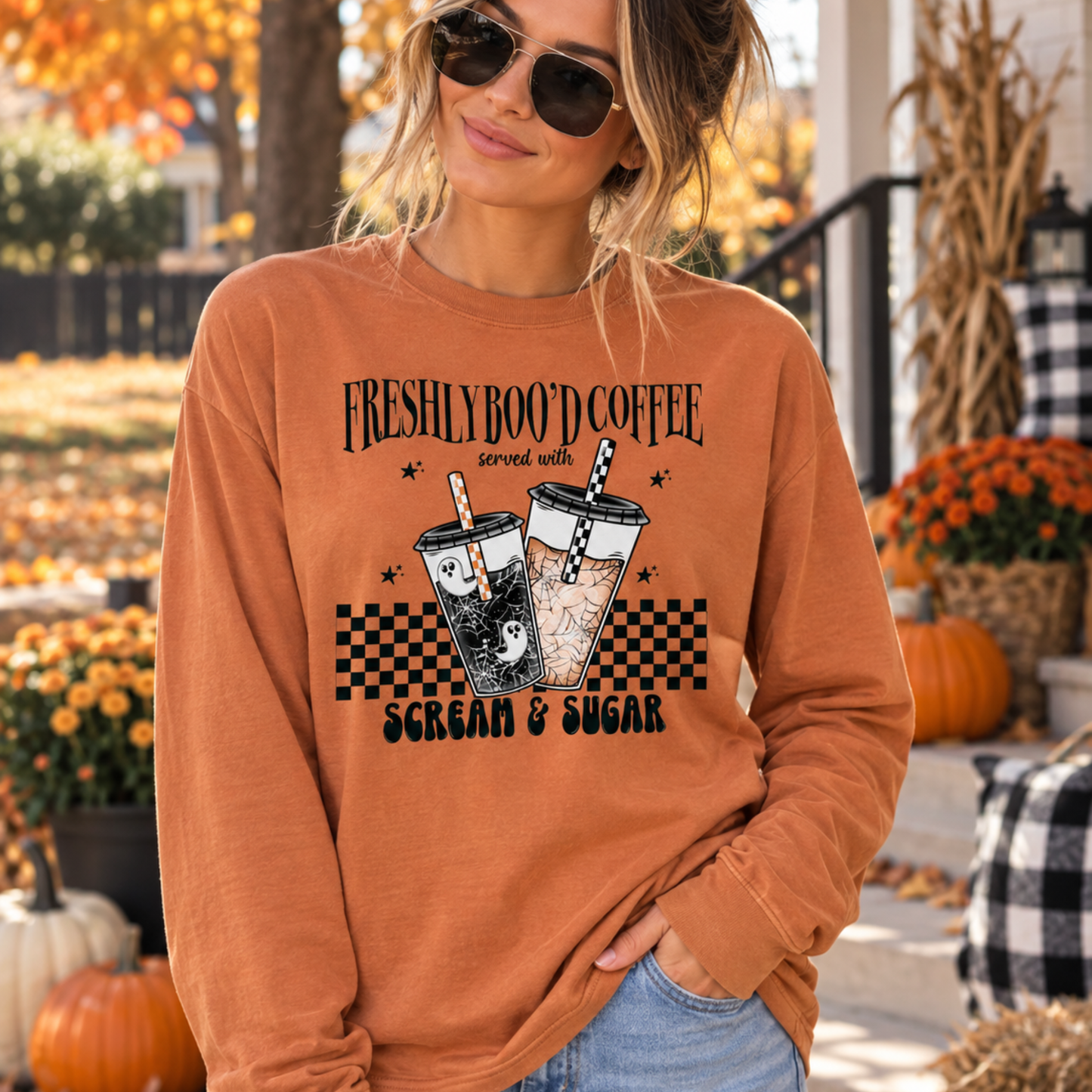 Freshly Brewed Coffee Comfort Colors Long Sleeve Tee