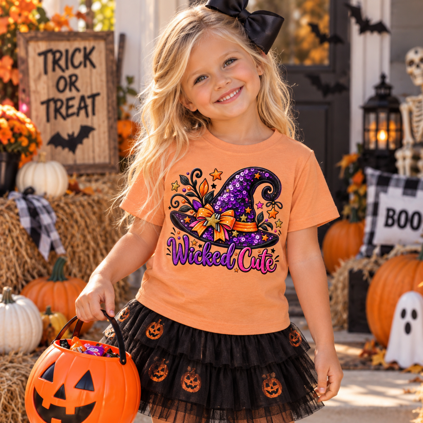 Wicked Cute Short Sleeve Halloween Kids Tee