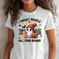 I Ghost People All Year Round - Funny Halloween Adult T-Shirt | White Comfort Colors Tee