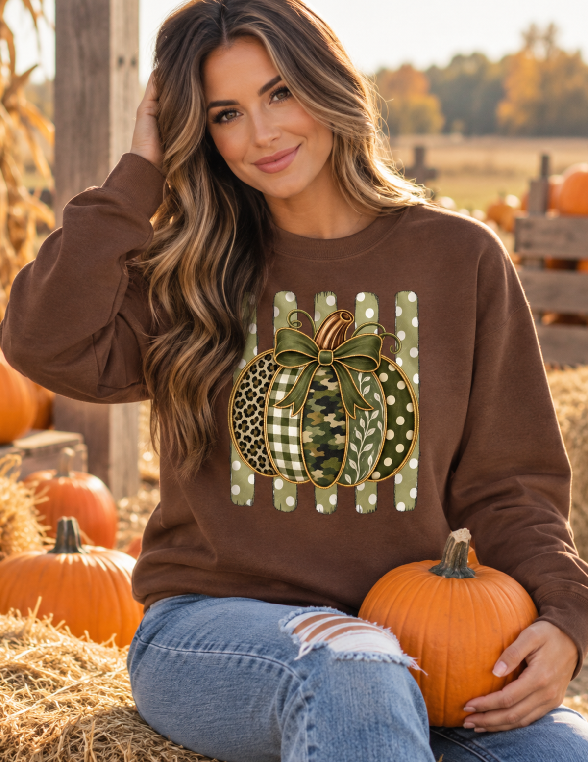 Fall Pumpkin Crewneck Sweatshirt