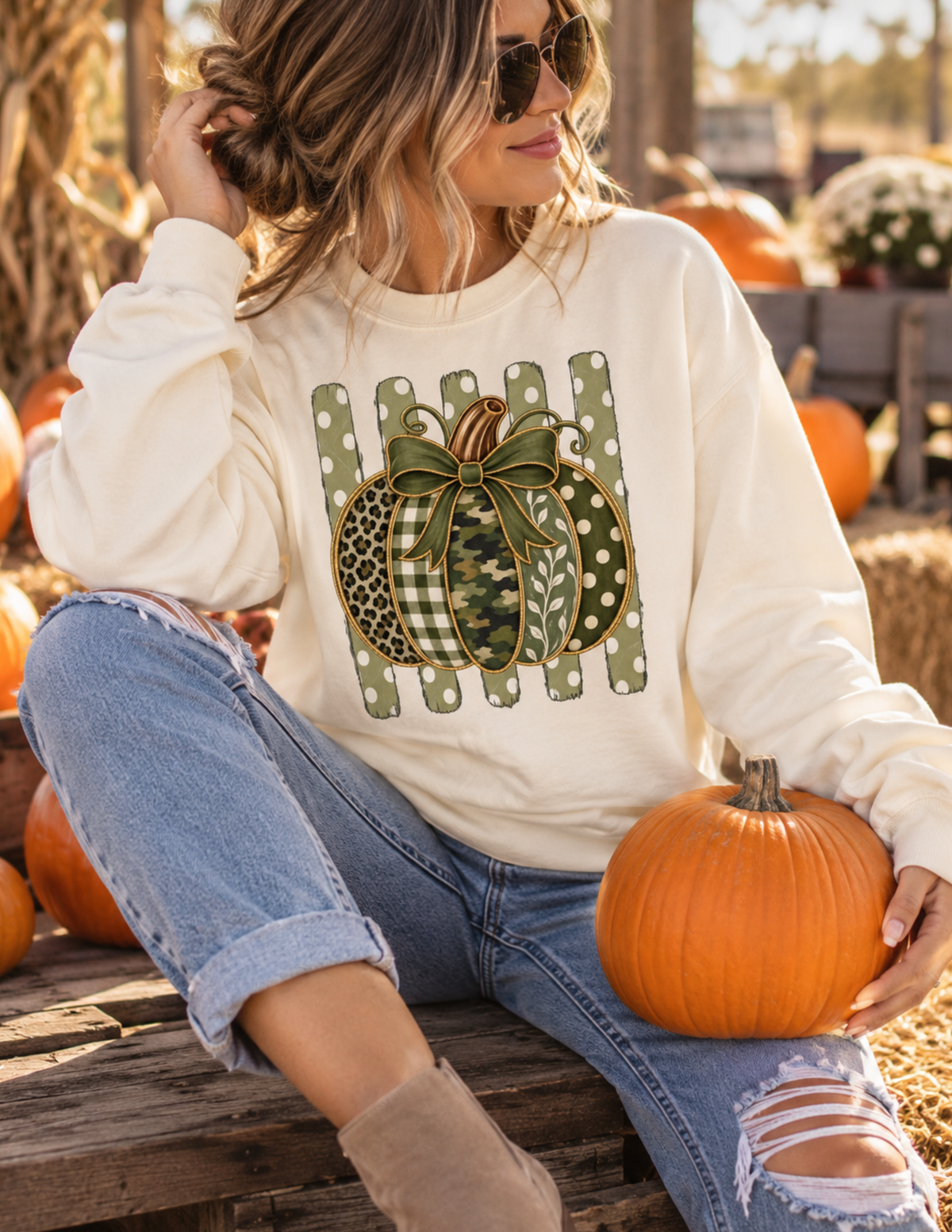 Fall Pumpkin Crewneck Sweatshirt