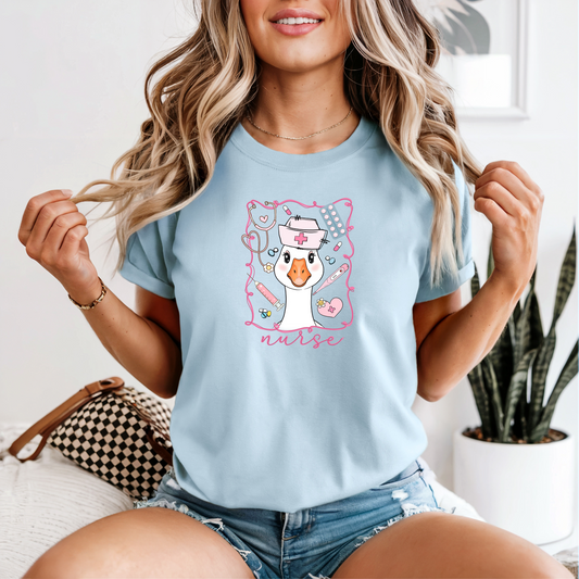 Cute Nurse Goose Graphic Tee