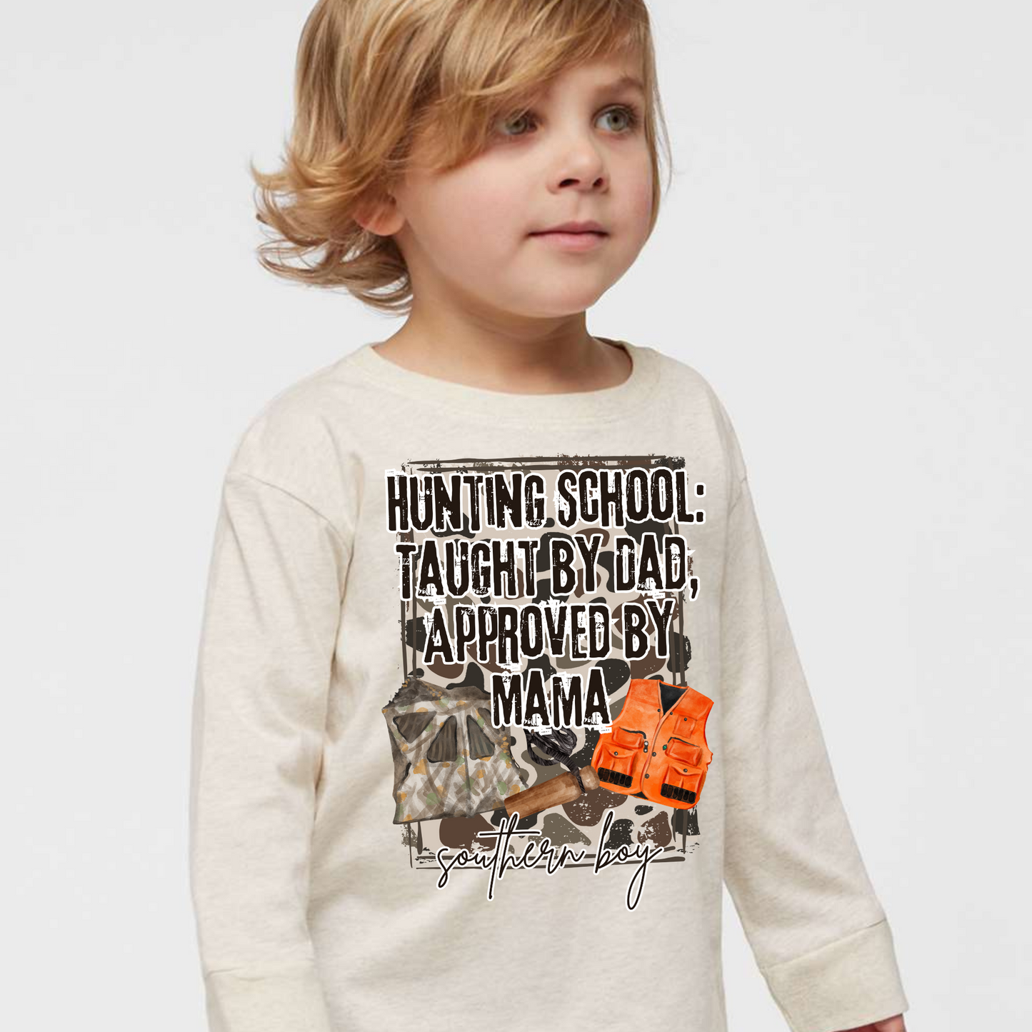 Hunting School Kids Long Sleeve Graphic Tee