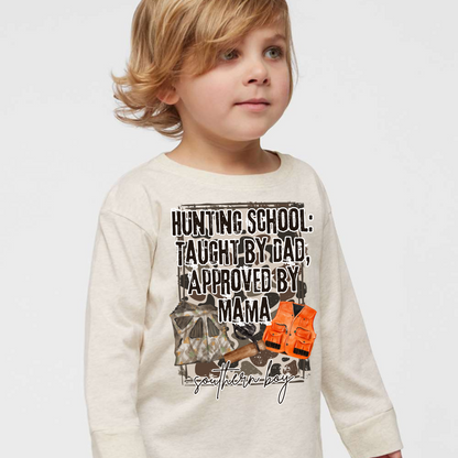Hunting School Kids Long Sleeve Graphic Tee