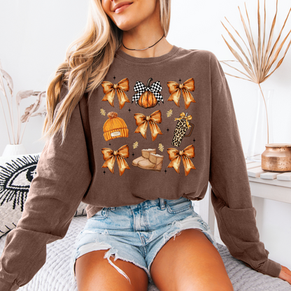 Fall Bow Coquette & Cozy Vibes Graphic Tee