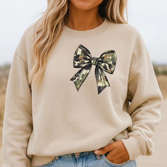 Camo Little Bow Sweatshirt Twice the Charm Boutique