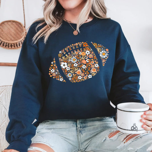 Floral Football Sweatshirt Twice the Charm Boutique