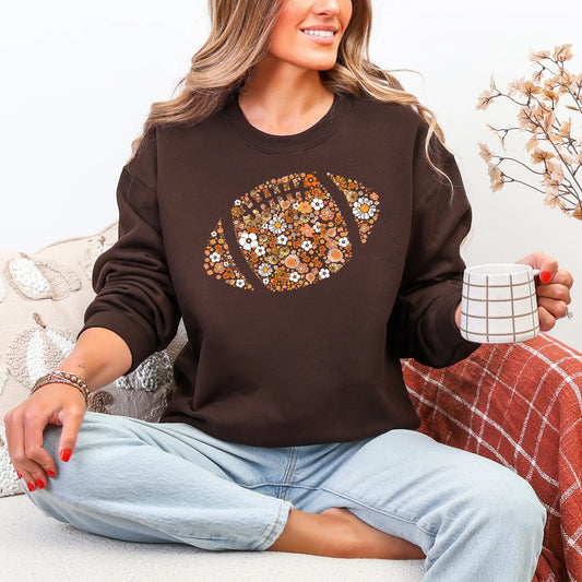 Floral Football Sweatshirt Twice the Charm Boutique