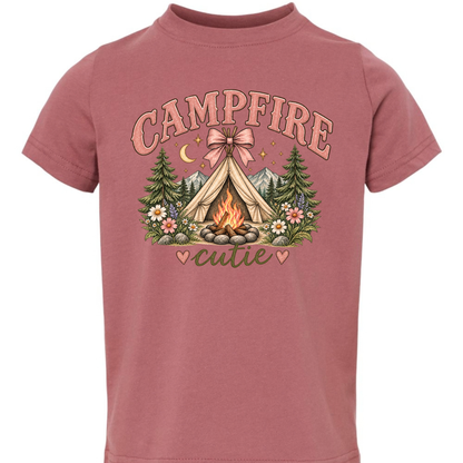 Campfire Cutie Camping Graphic Toddler Tee