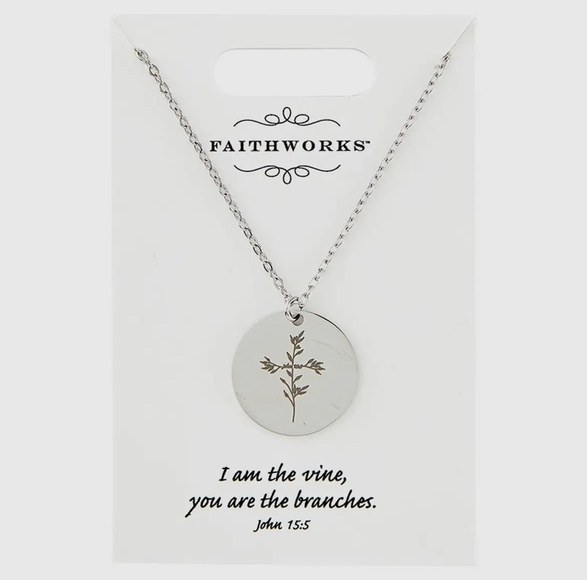Circle Vine Silver Necklace