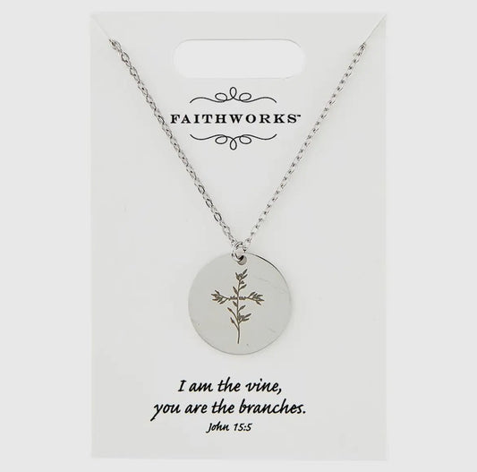 Circle Vine Silver Necklace