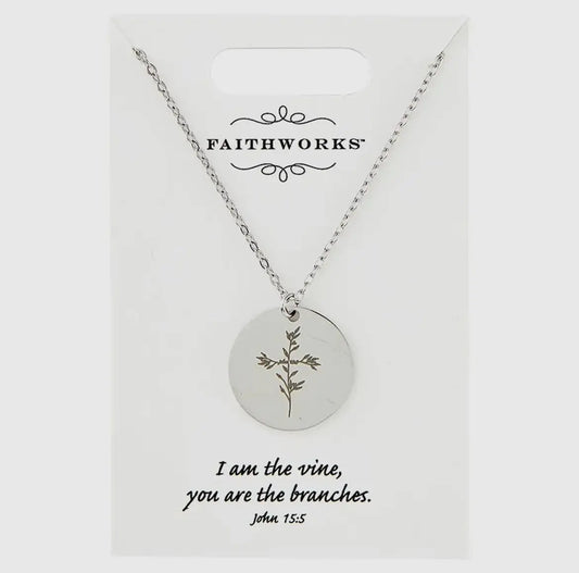 Circle Vine Silver Necklace Twice the Charm Boutique