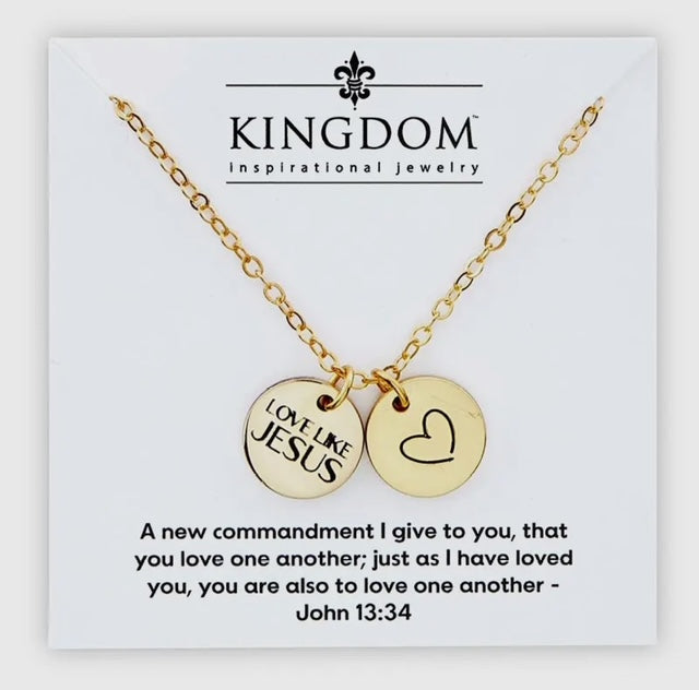 Love Like Jesus Coin Heart Necklace