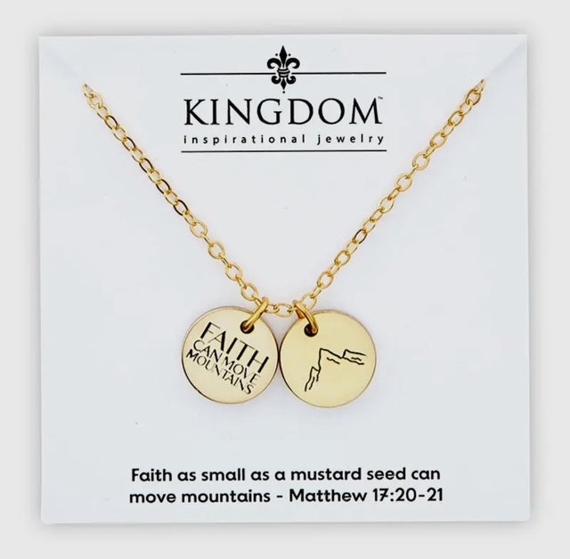 Faith Can Move Mountains Coin Necklace