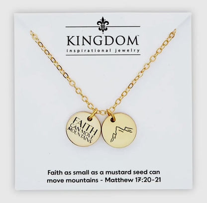 Faith Can Move Mountains Coin Necklace