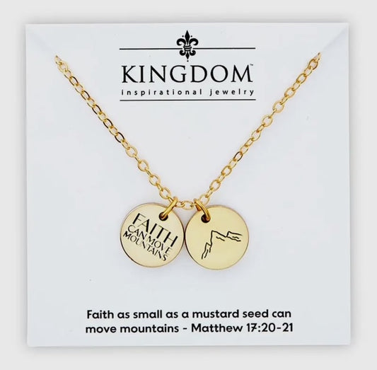 Faith Can Move Mountains Coin Necklace