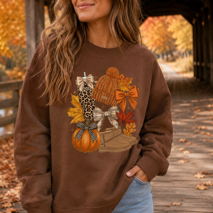 fall collage seven lane sweatshirt