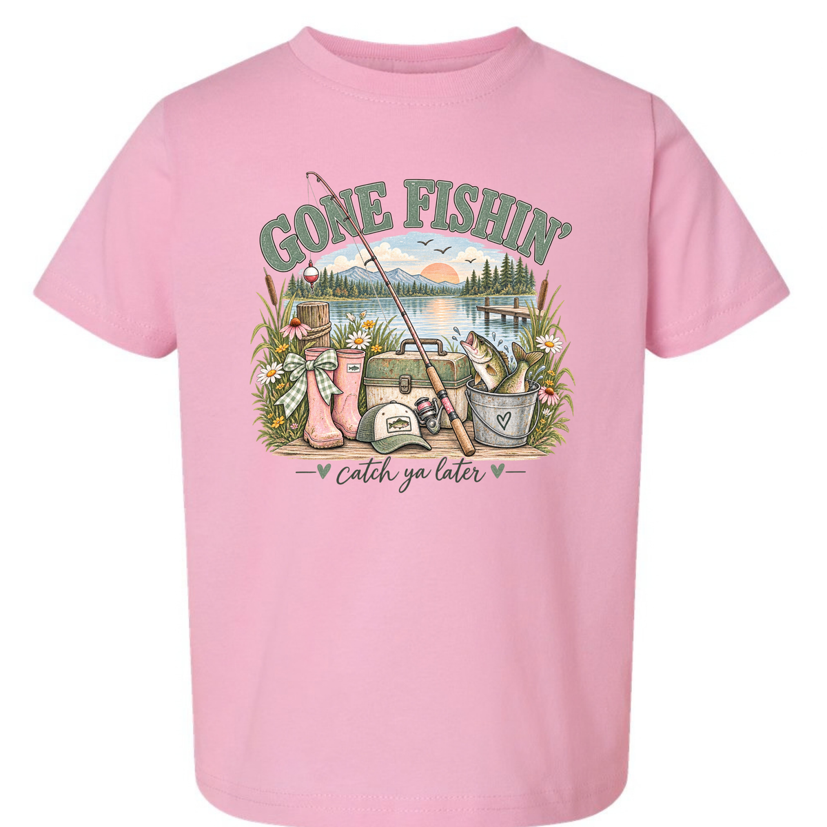 Gone Fishin’ Toddler Graphic Tee