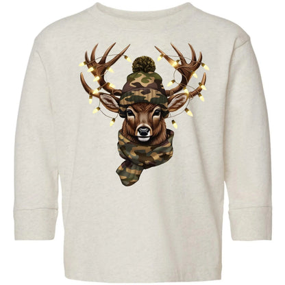 Christmas Reindeer Camo Toddler Tee – Festive Rabbit Skins Kids Shirt Twice the Charm Boutique